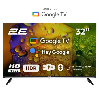 Телевізор 2E 32' LED HD 60Hz Smart Google TV Black (2E-32A07KH)