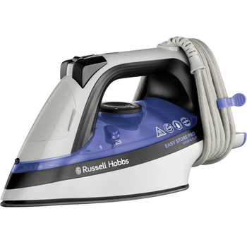 Праска Russell Hobbs Easy Store Pro, 2400Вт, 320мл, паровий удар -180гр, постійна пара - 45гр, зберігання шнура, керам. підошва, біло-синій (26730-56)