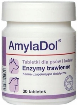 Tabletki dla psów i kotów Dolfos AmylaDol enzymy trawienne 30 tabletek (5902232645163)