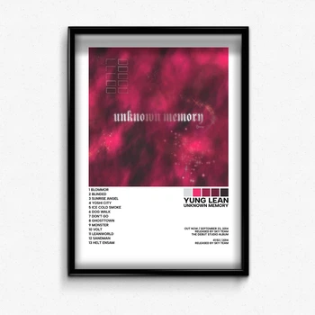 Постер в рамке с альбомом yung lean unknown memory А3