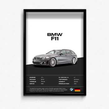 Постер в рамке line bmw f11 А4