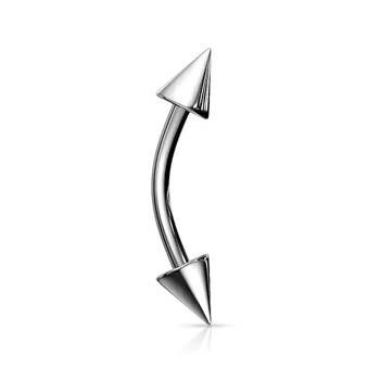 Изогнутая серьга для пирсинга брови, хряща уха Spikes CS02-160844 из медицинской стали (1,2мм 8мм)