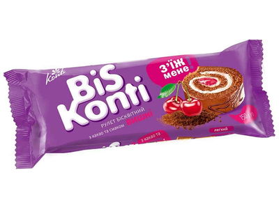 Рулет бісквітний КОНТІ 150г "BiSKonti" з какао та смаком вишні