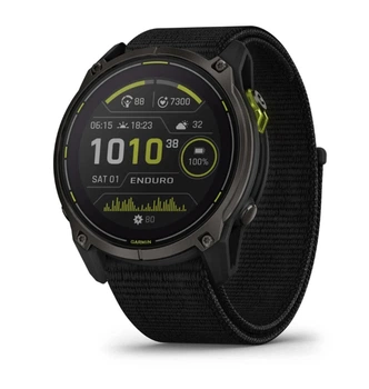 GPS смарт-годинник GARMIN Enduro 3, Crbn Gry DLC Ti w/Blk Sport Loop Band