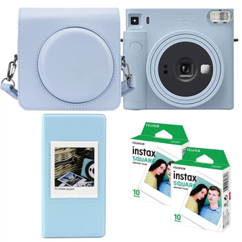 Подарунковий набір камера миттєвого друку Fujifilm Instax Square SQ1 Glacier Blue / Чохол блакитний / Фотоальбом блакитний (64 фото) / Фотопапір (20 знімків)