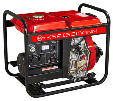 Дизельний генератор електрогенератор побутовий електричний KRAISSMANN 10000 DG 1 RED ENERGY LINE (відкритого типу) портативна електростанція для будинку квартири 220 вольт