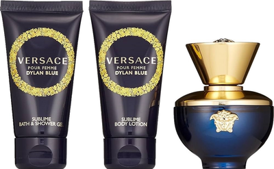 Zestaw damski Versace Dylan Blue Woda perfumowana 50 ml + Balsam do ciała 50 ml + Żel pod prysznic 50 ml (8011003843770)