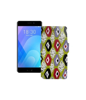Чохол-книжка з екошкіри для телефону Meizu M6 Note Камені-кольорові