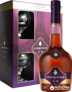 Коньяк Courvoisier VS 0.7 л 40% + 2 келихи (5010696004065)