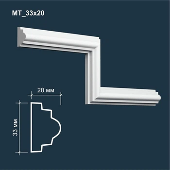 Молдинг гипсовый MATISS МТ 33x20 мм 1 м.п. декор для интерьера