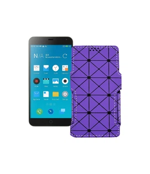 Чохол-книжка з екошкіри для телефону Meizu M1 Note Фіолетовий ромб