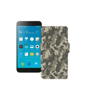 Чохол-книжка з екошкіри для телефону Meizu M1 Note Хаки-зелений