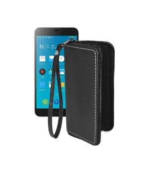 Чохол-гаманець з екошкіри для телефону Meizu M1 Note Чорний глянець