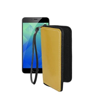 Чохол-гаманець з екошкіри для телефону Meizu M5 Note Жовтий