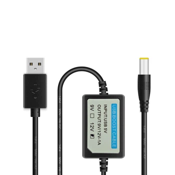Кабель USB - DC Jack, стабилизатор/преобразователь повышающий DC-DC 5-12В 1А