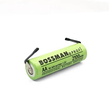 Промышленный Ni-Mh аккумулятор AA (HR6) Bossman Profi 2100mAh с контактами (1.2v)