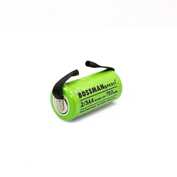 Промышленный Ni-Mh аккумулятор 2/3AA Bossman Profi 750mAh с контактами (1.2v)