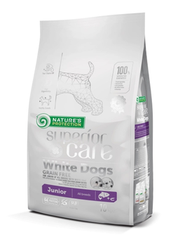 Сухой беззерновой корм Nature's Protection Superior Care White Dogs Grain Free Junior для щенков всех пород с белым окрасом шерсти 10 кг