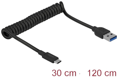 Кабель Delock USB 3.1 Type-A- USB Type-C 0.03-0.12 m Black (4043619853496)