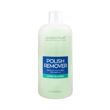 Жидкость для снятия лака без ацетона Jerden Proff POLISH REMOVER ЛАЙМ МЯТА 500 мл