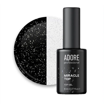 Топ для гель-лака без липкого слоя Adore Professional Miracle Top 06 Silver Glitter c серебряными блестками 7.5 мл (2101010031447)