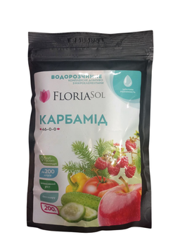 Карбамид (Мочевина) 200г 46+0+0 Азотное удобрение Floria Sol для роста и развития вегетативной массы