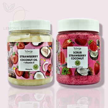 Набор косметики Скраб и Масло клубника - кокос Top Beauty Scrub Strawberry - Coconut