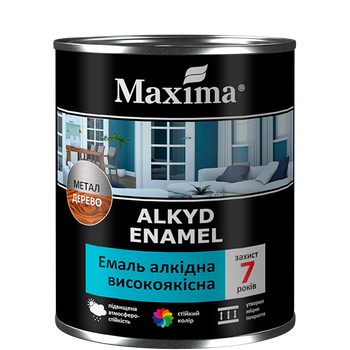 Эмаль алкидная высококачественная Maxima Черная матовая 0.7 кг