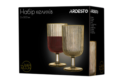 Набір келихів для вина Ardesto Golden Moon 300 мл 2 шт золотистий Ardesto AR2630GM