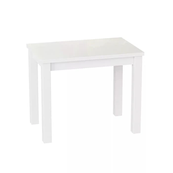 Стіл-трансформер обідній розкладний у вітальню, кухню Dinner Glass 90(+30)х60(+30) ЛДСП Білий діамант/дерево білий/скло білий Art in Нead