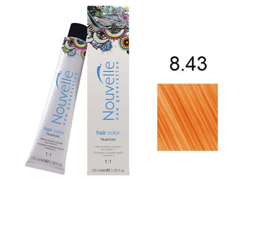 Фарба для волосся Nouvelle Hair Color 8.43 світло-мідний золотисто-коричневий 100 мл