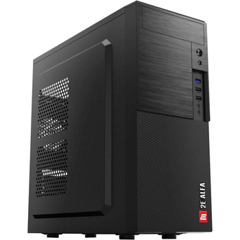 Корпус 2E ALFA (E190-3U) MidT2xUSB2.01xUSB3.0сталь(бокова панель) без БЖчорний