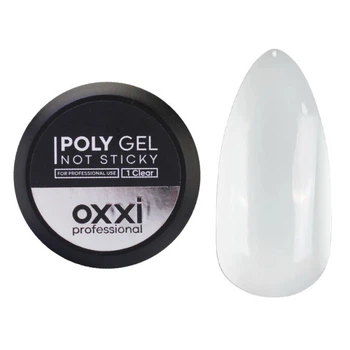 Полигель Oxxi Professional Not Sticky Poly Gel 01 прозрачный 30 мл