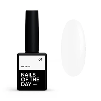 Гель Nails Of The Day Bottle Gel 01 с кисточкой белый 10 мл