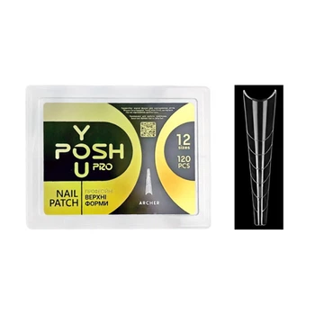 Верхние формы для наращивания ногтей You POSH Nail Patch Archer арочный квадрат с разметкой прозрачные 120 шт