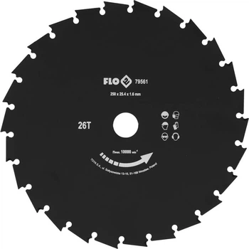 Нож дисковый к бензокосе FLO 250 мм крепежный Ø= 254 мм (79561_fl)