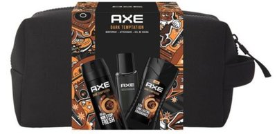 Zestaw kosmetyków pielęgnacyjnych Axe Trio Dark Temptation Spray do ciała 150 ml + Żel pod prysznic 3 w 1 250 ml + Woda po goleniu 100 ml + Kosmetyczka (8720182989277)