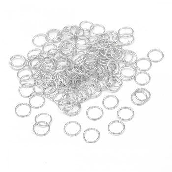 Колечки Одинарные Открытые, Латунь, Серебро, 12х1.2мм, Внутренний Диаметр 9.6мм, около 60шт/20г