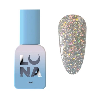 Гель-лак Luna Color Reflection 220 бежевое золото с блестками светоотражающий 13 мл