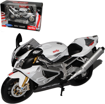 Металева модель Welly Мотоцикл Aprilia 1:10 White (4891761628086)