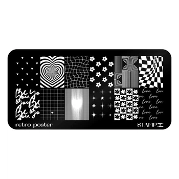Пластина для стемпинга Adore Professional Stamp It! Plate Retro Poster Поп-ап и ретро принт