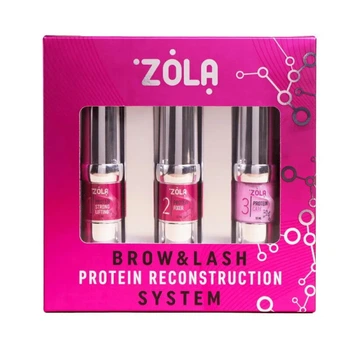 Набір складів для ламінування брів та вій ZOLA Brow&Lash Protein Reconstruction System 1,2,3 10 мл