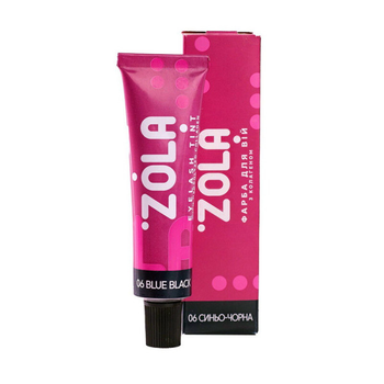 Фарба для вій ZOLA Eyelash Tint 06 Blue Black з колагеном колір синьо-чорний 15 мл
