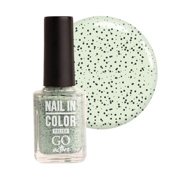 Лак для нігтів Go Active Nail in Color 065 молочно-салатовий з чорними крапками 10 мл