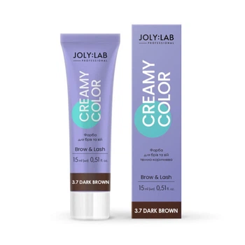 Краска для бровей и ресниц Joly:Lab Creamy Color 3.7 Dark Brown темно-коричневый 15 мл