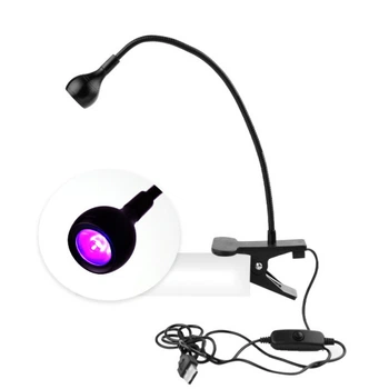 УФ LED лампа светодиодная Fashion UV LED Nail Curing Lamp 3 Вт от USB с прищепкой цвет черный