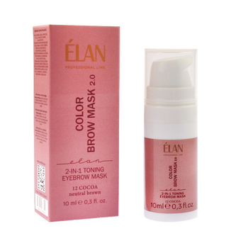 Маска для брів 2 в 1 ELAN Color Brow Mask 2.0 12 Cocoa Neutral Brown 10 мл