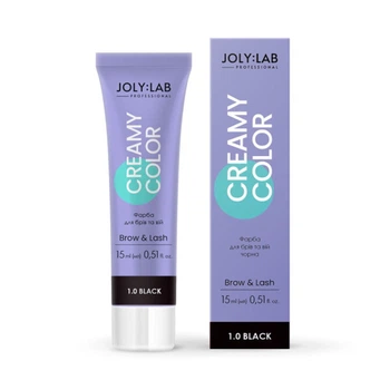 Краска для бровей и ресниц Joly:Lab Creamy Color 1.0 Black черный 15 мл