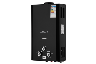 Газова колонка ARDESTO X1, 10 л/хв., 20 кВт, розпалювання від батарейок, дисплей, чорний (TFGBH-10B-X1-BLACK)
