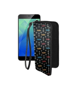 Чохол-гаманець з екошкіри для телефону Meizu M5 Note Фешн чорний